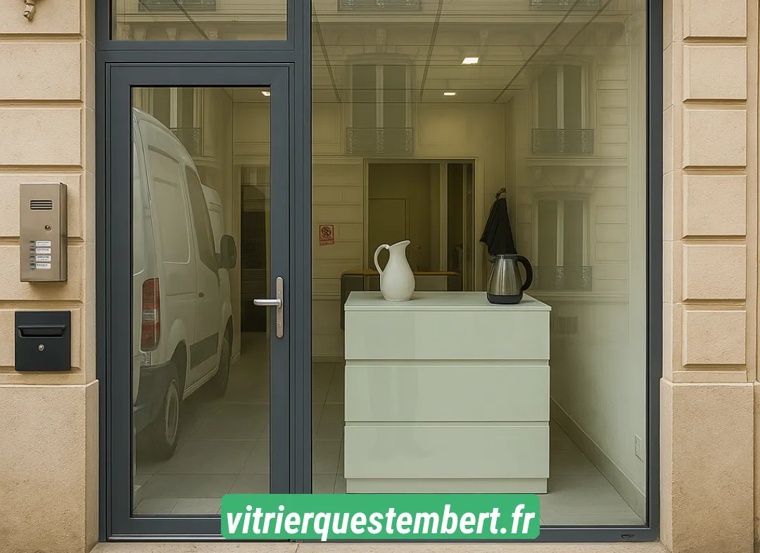 Façade vitrine de magasin en aluminium sur mesure à Questembert